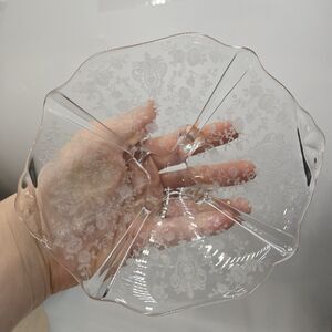 Vintage Cambridge ROSE POINT Crystal 6" Footed Bowl Wedding Elegant Bridal